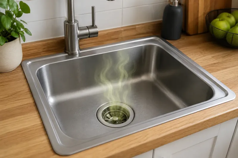 Unangenehmer Geruch aus dem Abfluss einer Küchenspüle