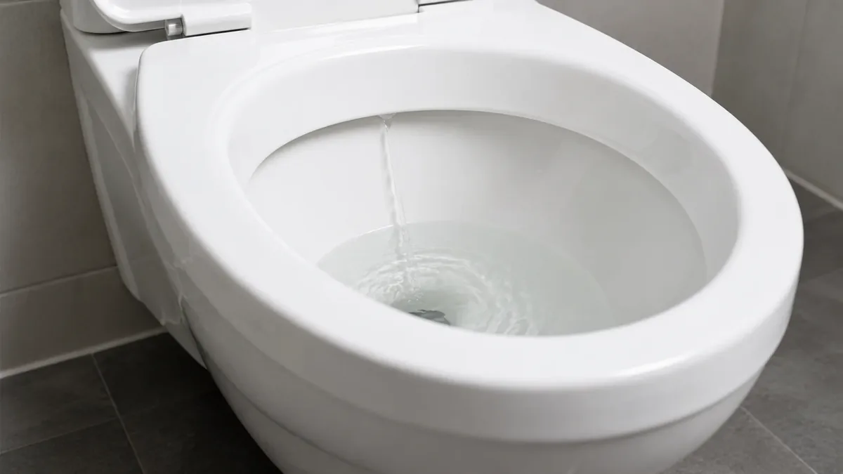 Wasserspur in der Toilette durch undichten Spülkasten